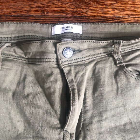 Olive Green Forever 21 Jeans - Picture 2 of 6